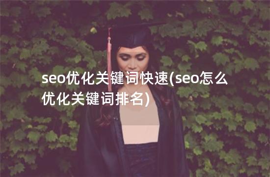 seo优化关键词快速(seo怎么优化关键词排名)