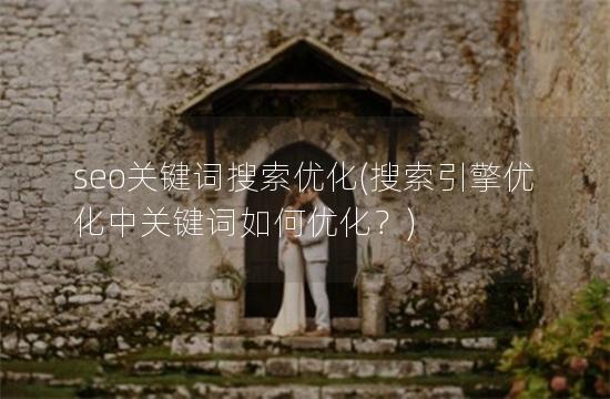 seo关键词搜索优化(搜索引擎优化中关键词如何优化？)