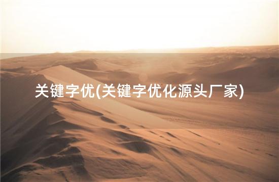 关键字优(关键字优化源头厂家)