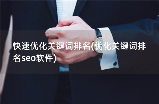 快速优化关键词排名(优化关键词排名seo软件)