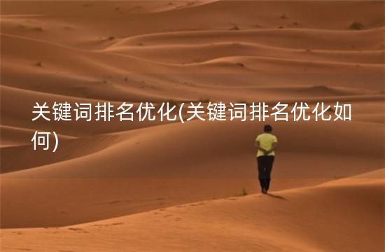 关键词排名优化(关键词排名优化如何)