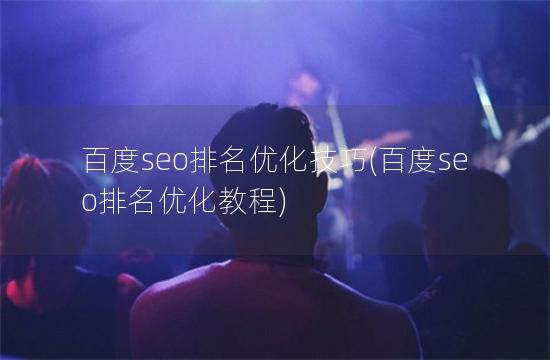 百度seo排名优化技巧(百度seo排名优化教程)