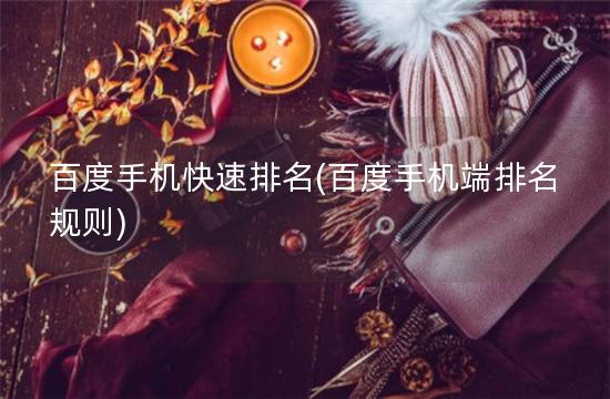 百度手机快速排名(百度手机端排名规则)