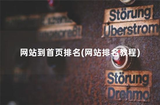 网站到首页排名(网站排名教程)
