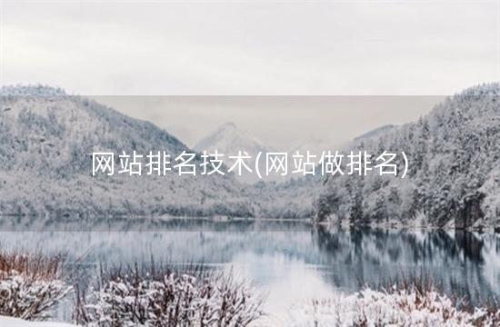 网站排名技术(网站做排名)